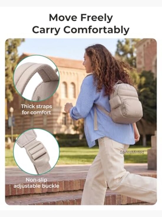 Lightweight Quilted Puffer Mini Backpack with Detachable Pouch Set